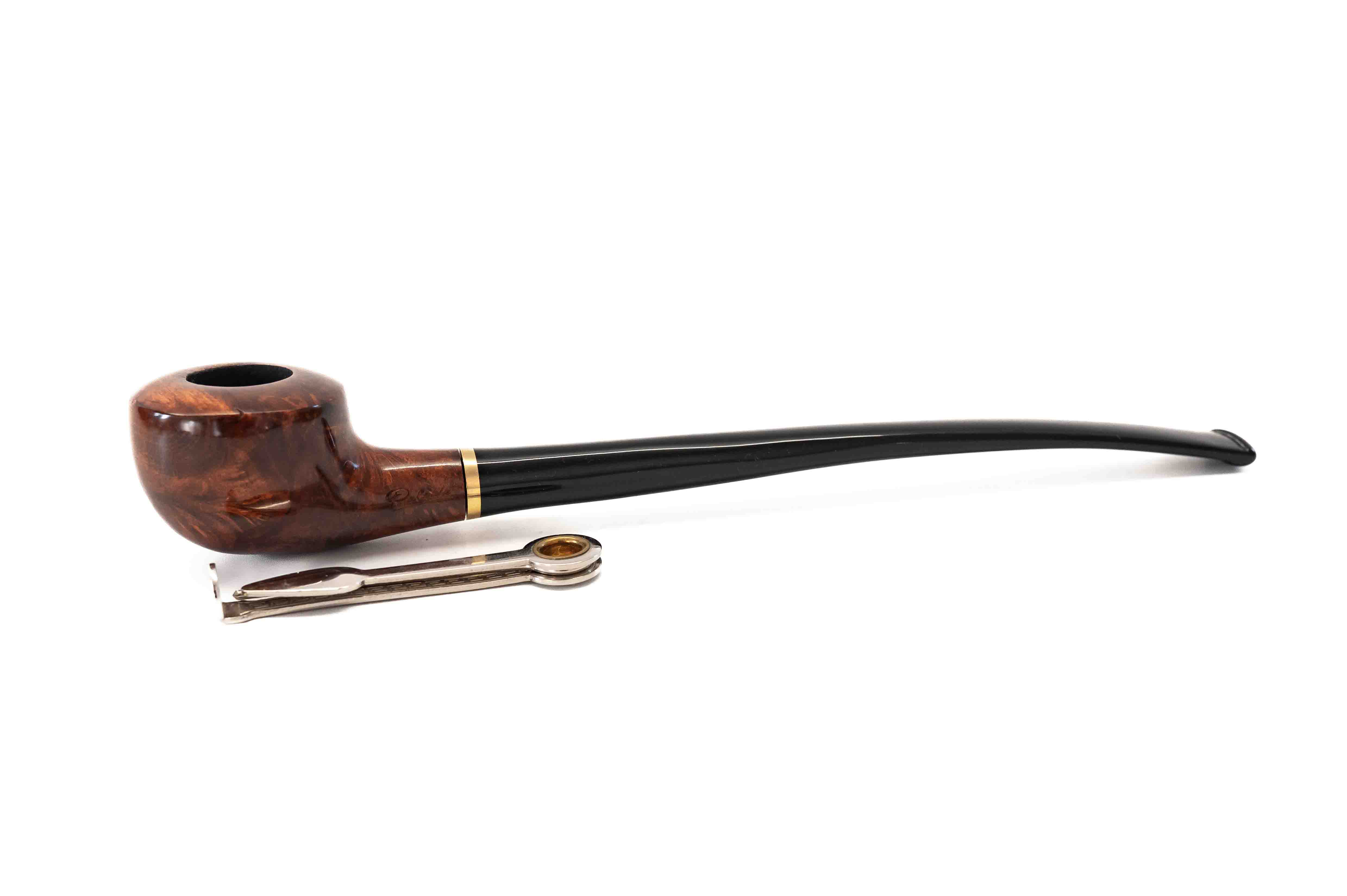 Padonio Churchwarden – olvasó pipa 9mm filteres, középbarna színű, enyhén hajlított szárral, tomato forma
